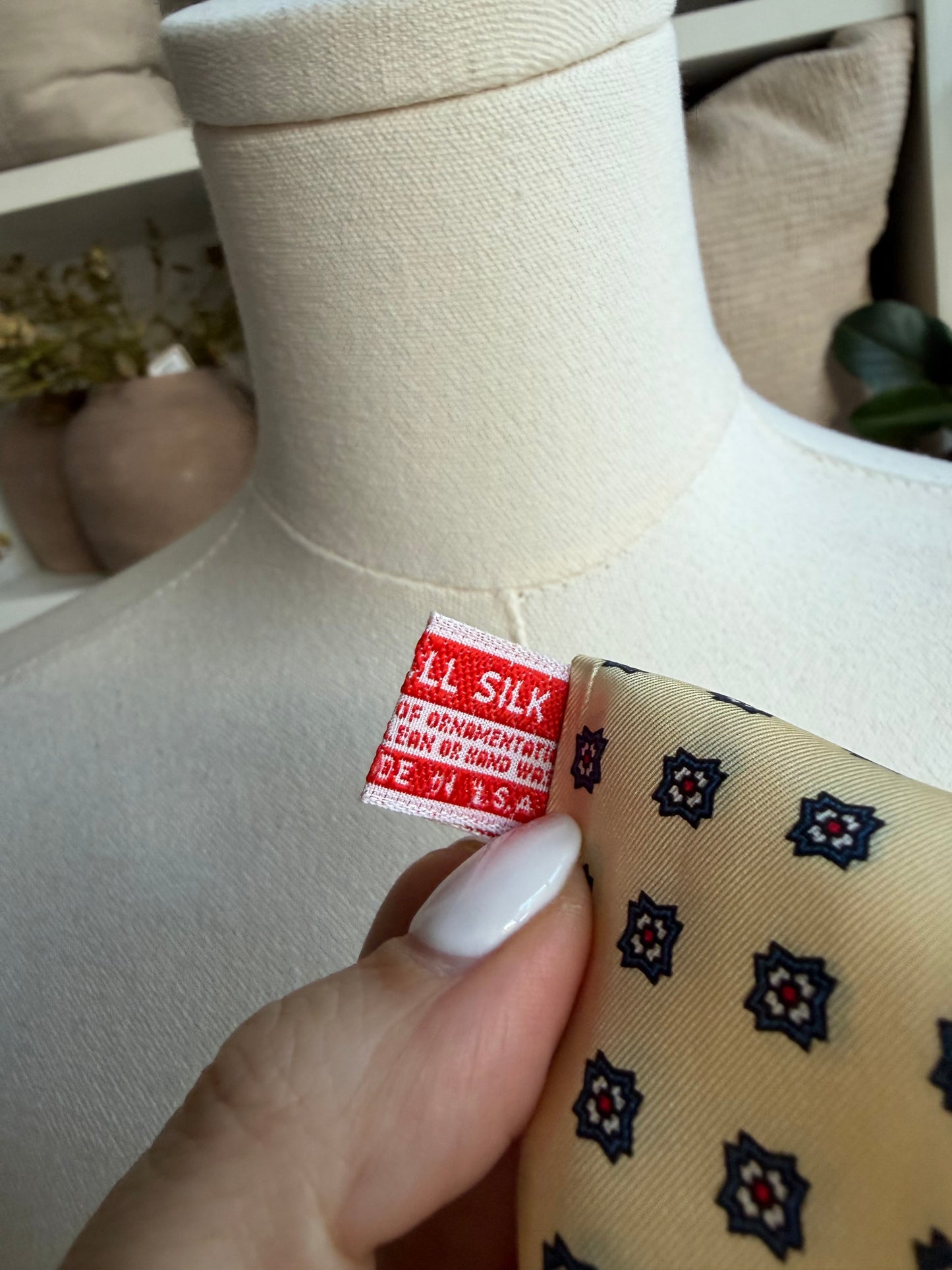 Vintage AY Strauss silk tie. Made in the USA