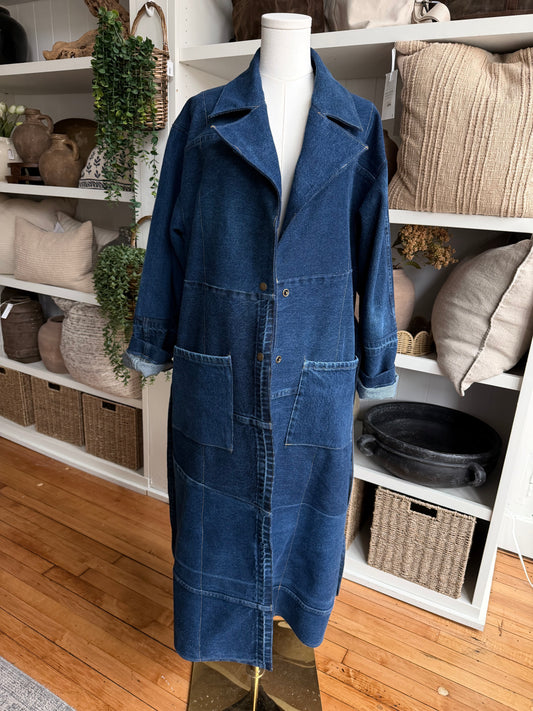 #5 Reworked Vintage Denim trench coat size large