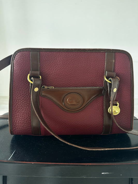 90s Dooney and Bourke zip top satchel in merlot wine