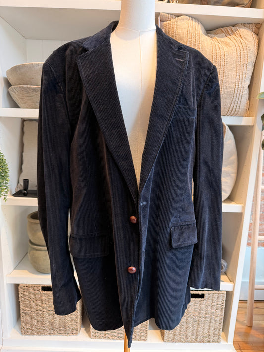 90s Brooks Brothers navy corduroy blazer. Made in the USA