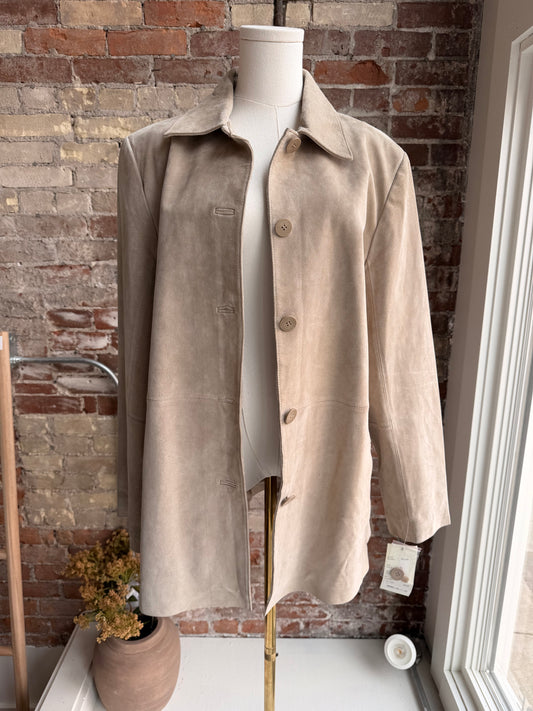 00s Bernardo suede shirt jacket. New with tags