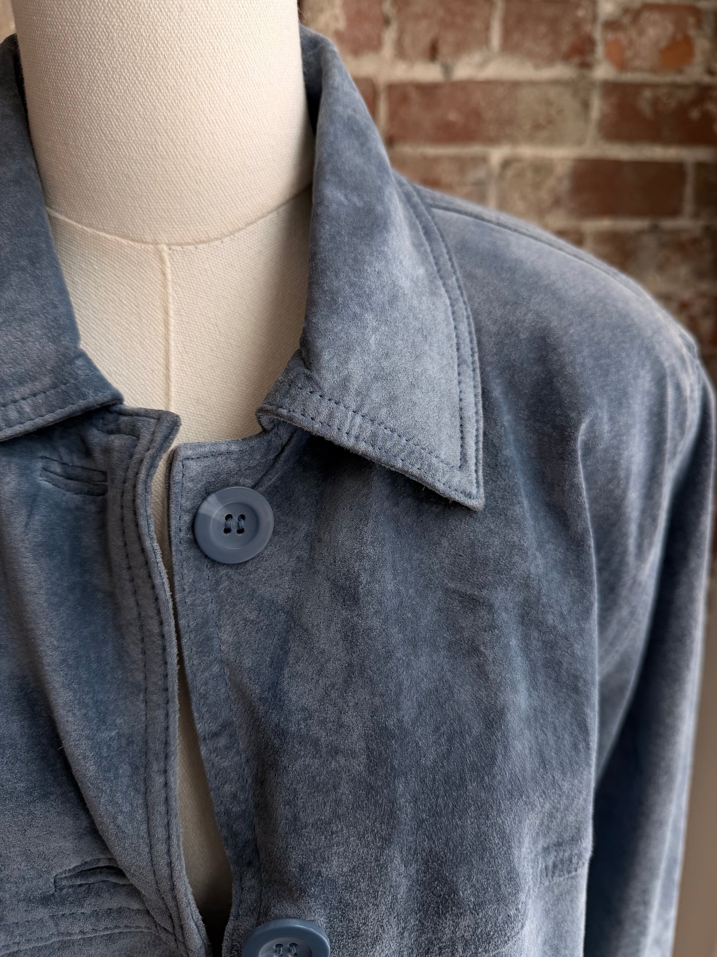 90s/00s Giacca blue suede chore coat
