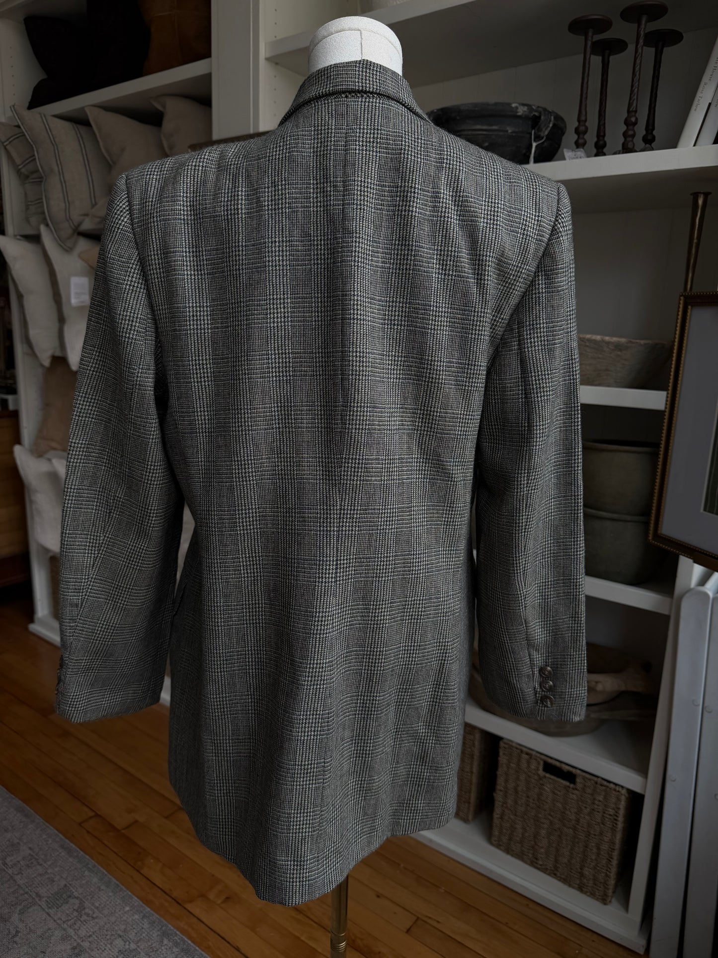 90s Lauren Ralph Lauren wool plaid blazer. Made in the USA