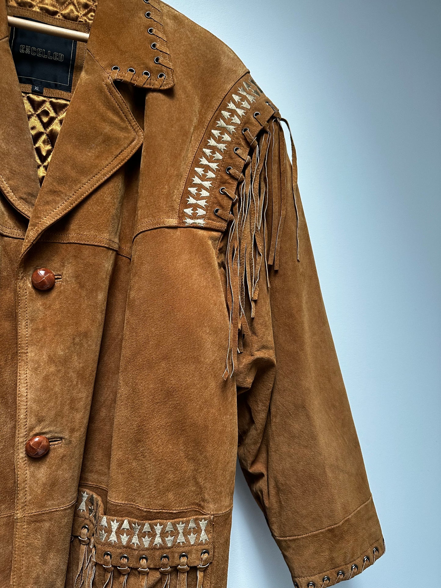 Vintage Excelled suede fringe jacket