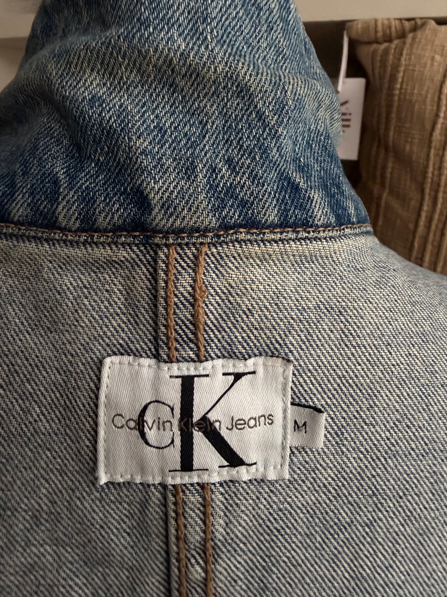 90s Calvin Klein denim chore coat. Made in the USA