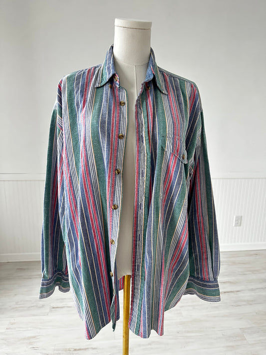 90s Croft & Barrow striped brushed cotton button down