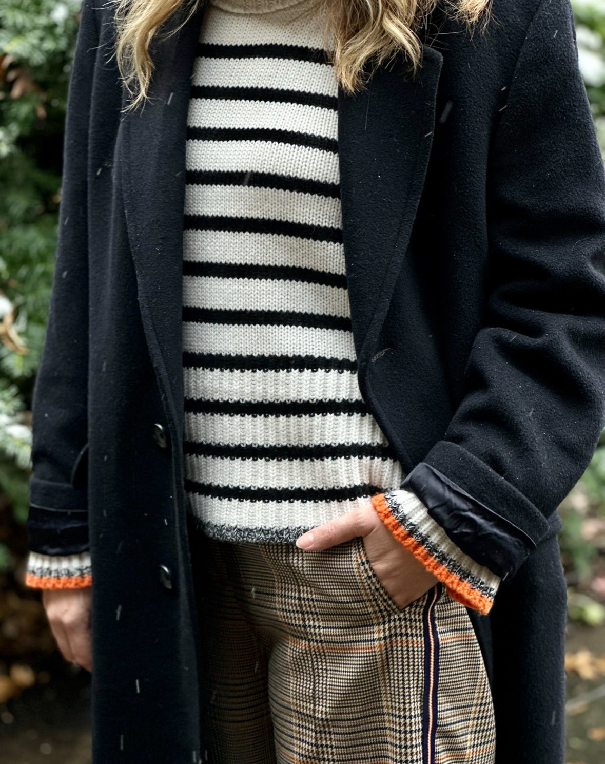 Me+Em wool cashmere striped sweater. Size medium. NWT