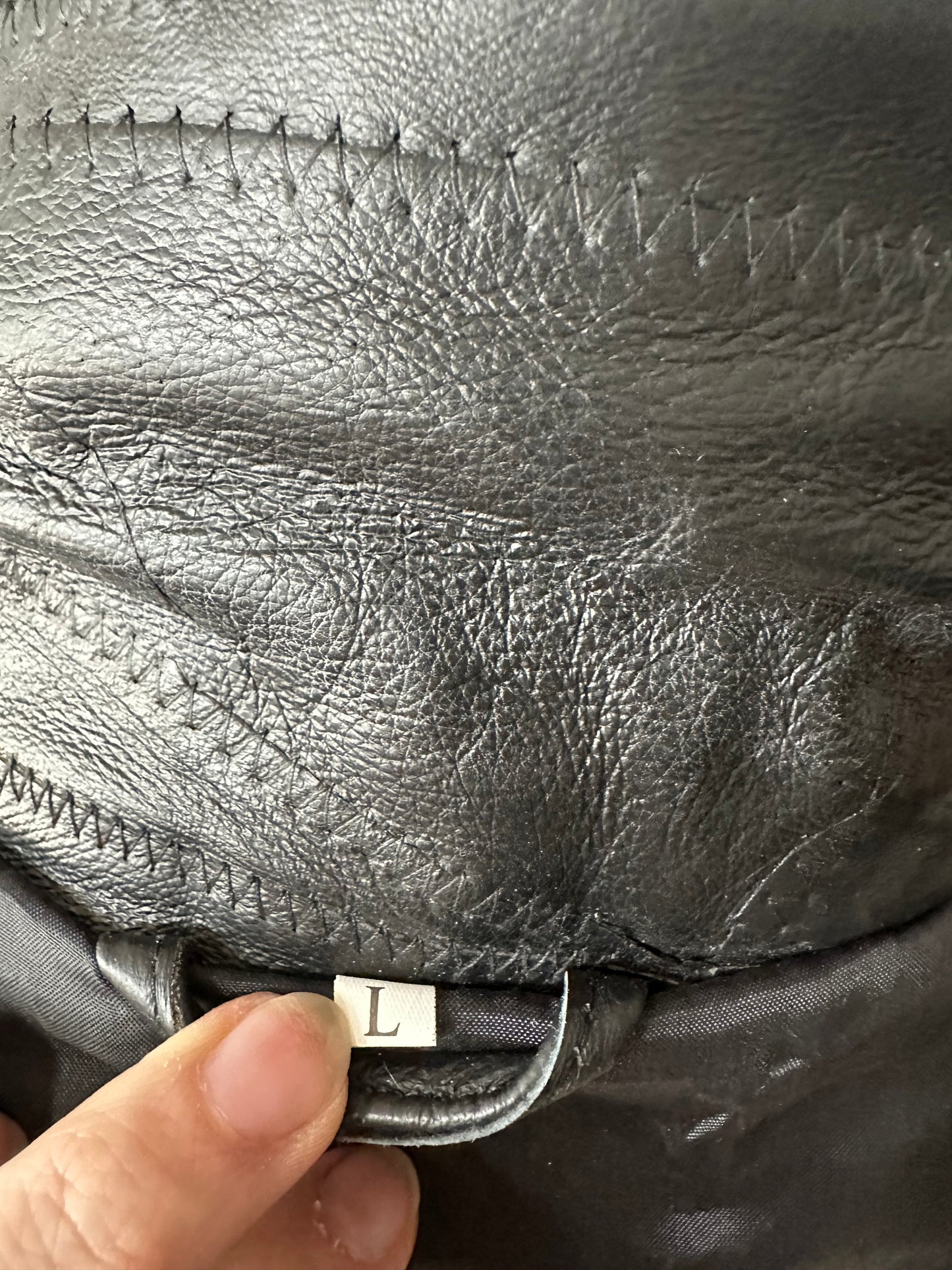 80s/90s USMC black leather patchwork bomber
