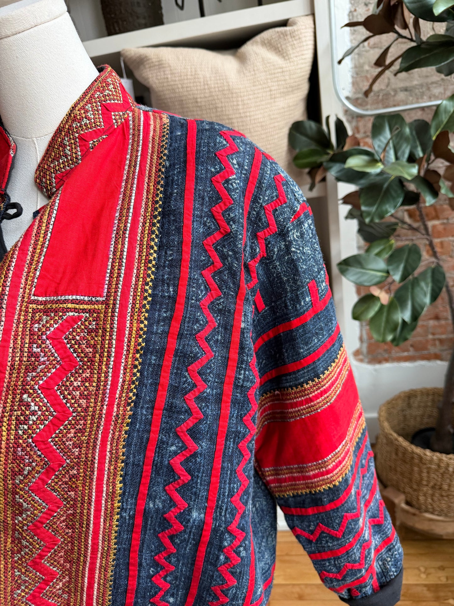 90s J Peterman reversible hemp/cotton jacket