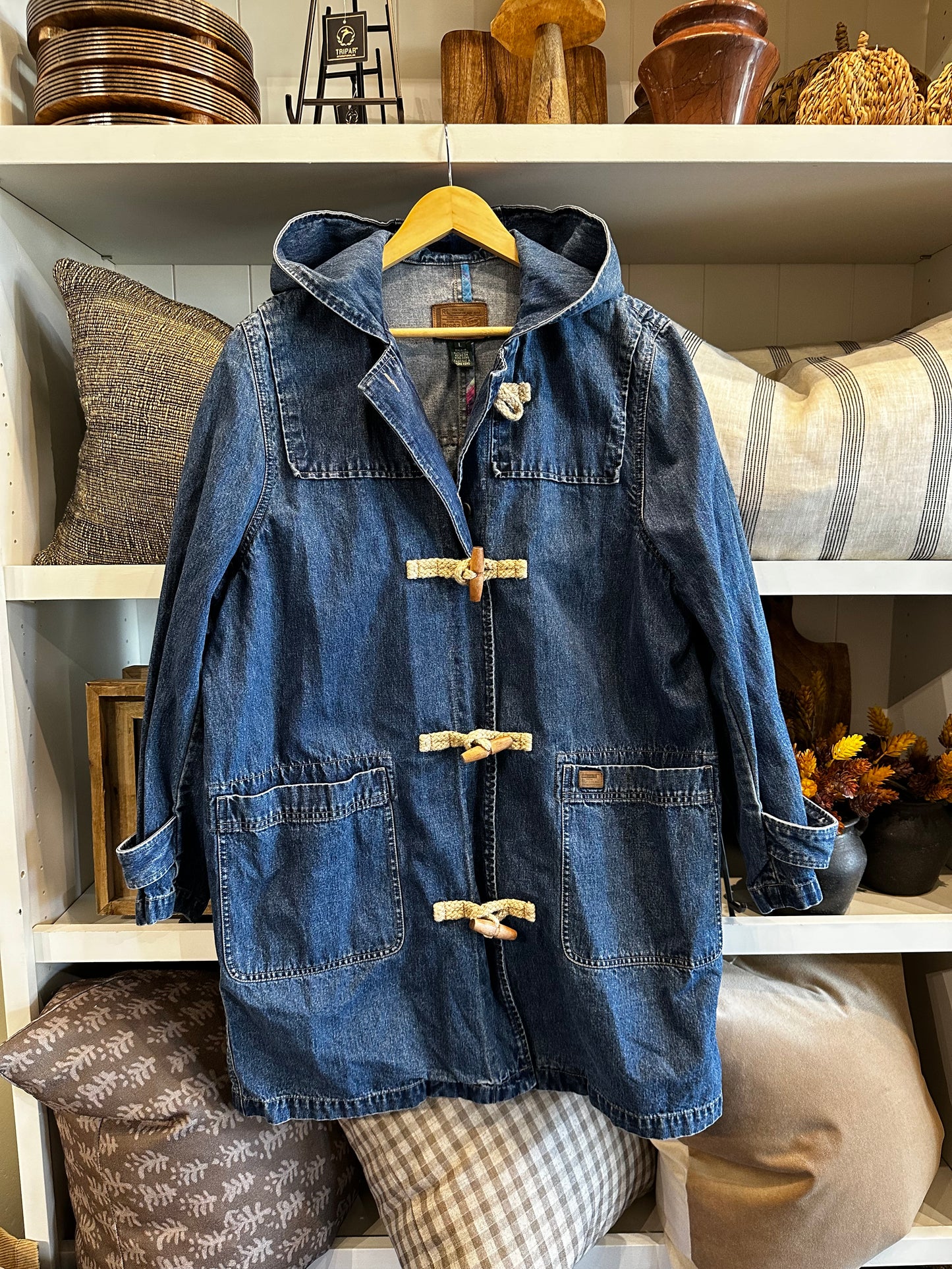 Lauren Jeans Co denim toggle coat