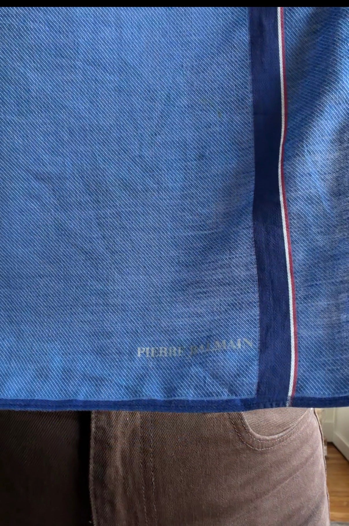 #8 Vintage Pierre Balmain blue cotton scarf
