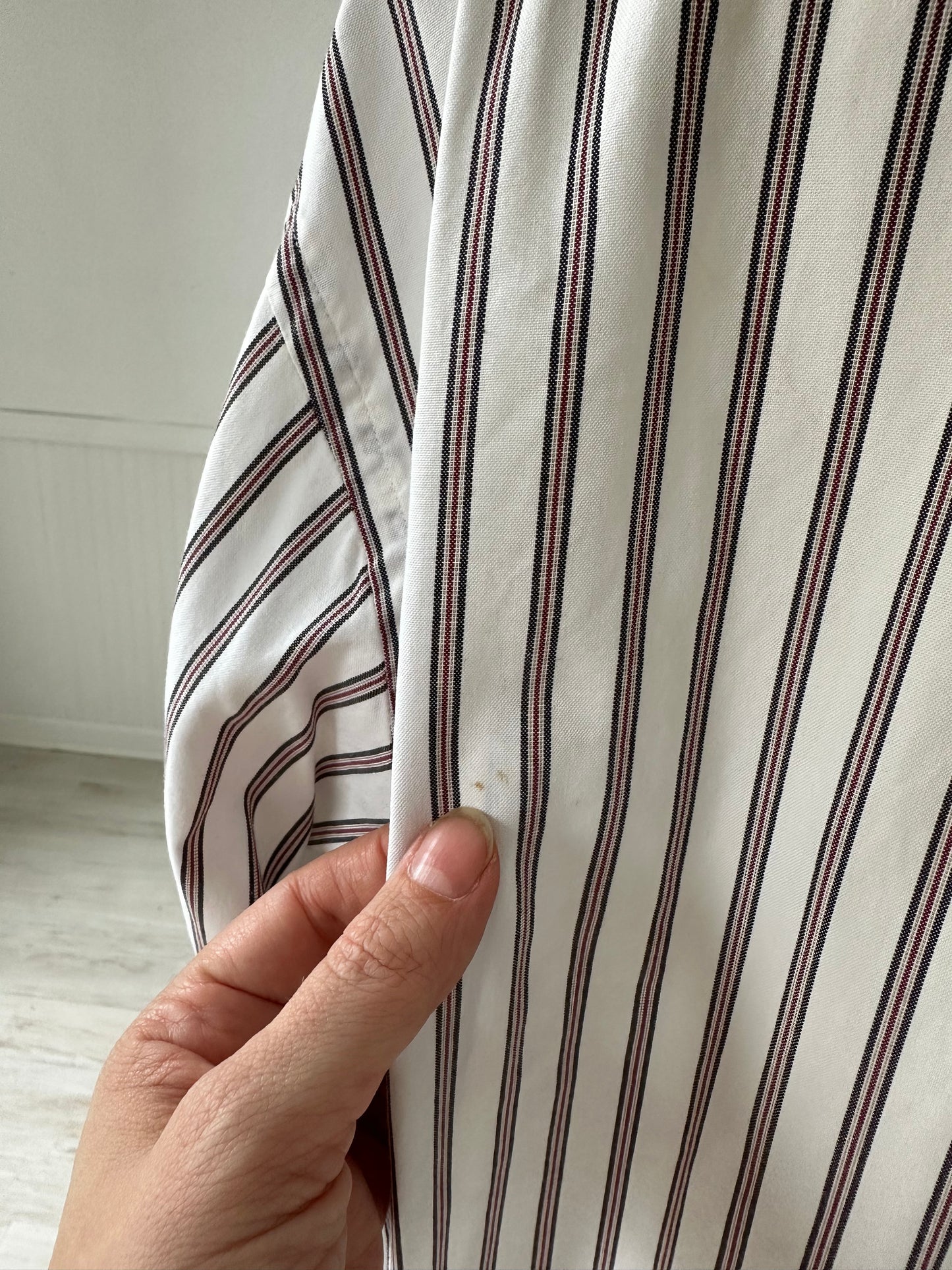 90s Lands’ End striped poplin. Made in the USA