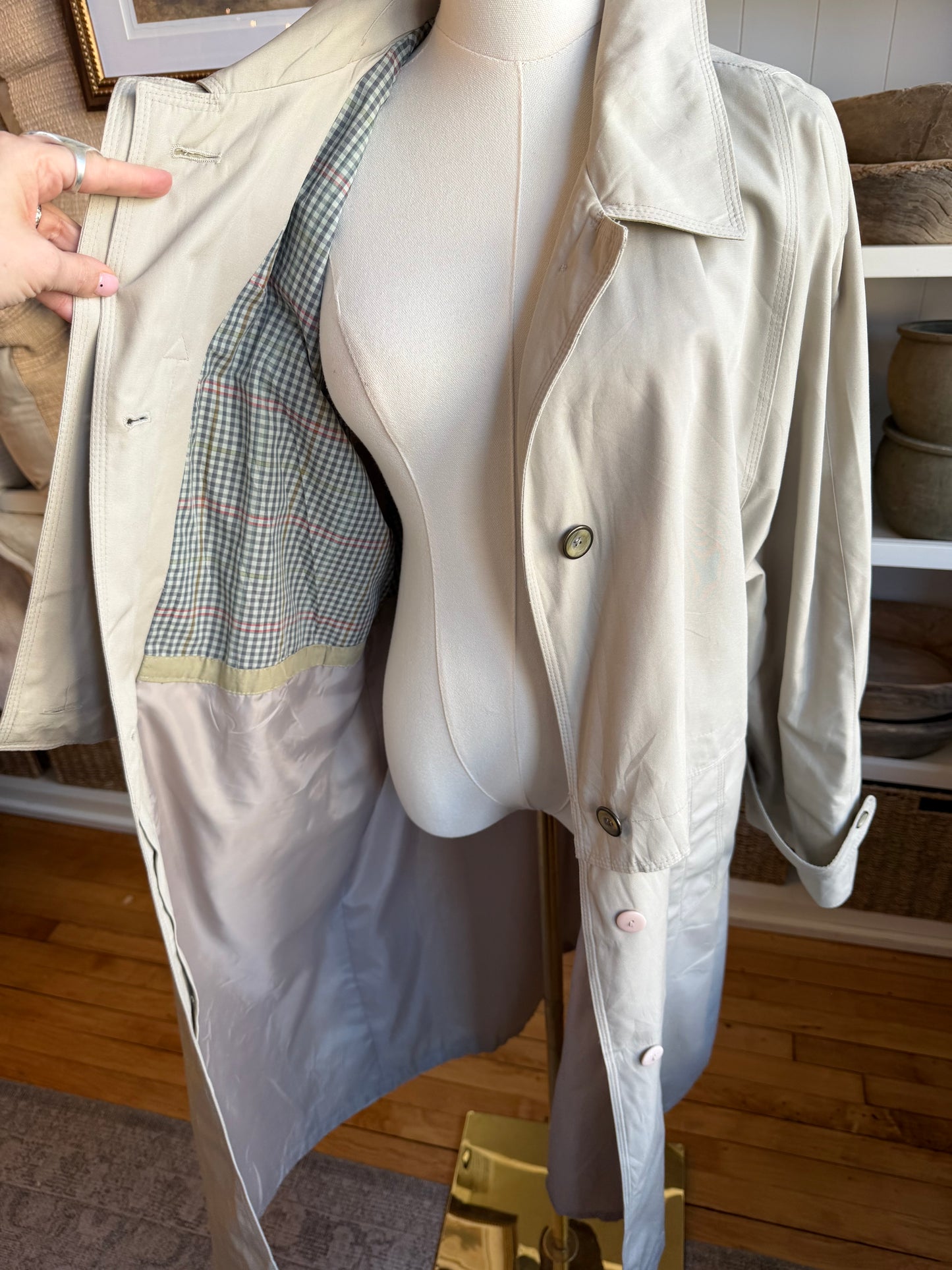 Vintage light khaki trench #1