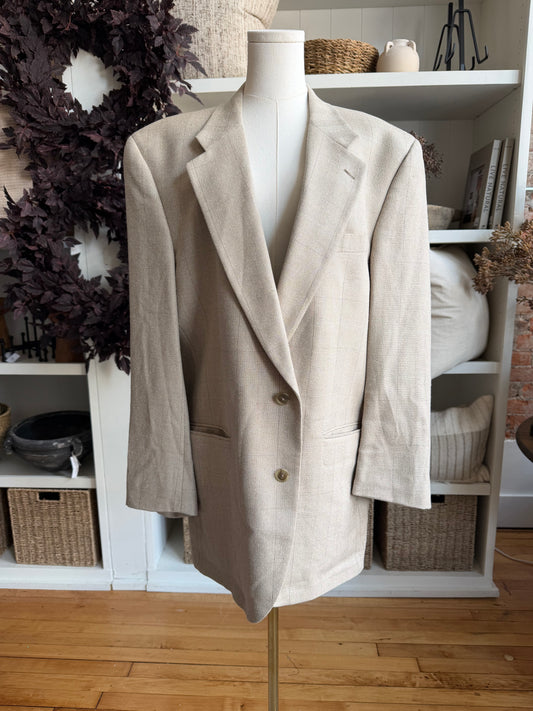 90s Burberrys silk wool blend blazer. Made in the USA. Fits M-XL