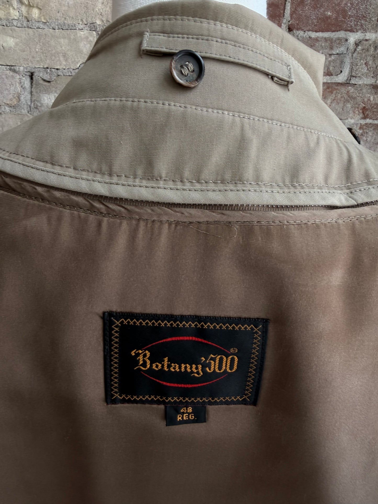 60s/70s Botany 500 trench with zip out lining. Made in USA