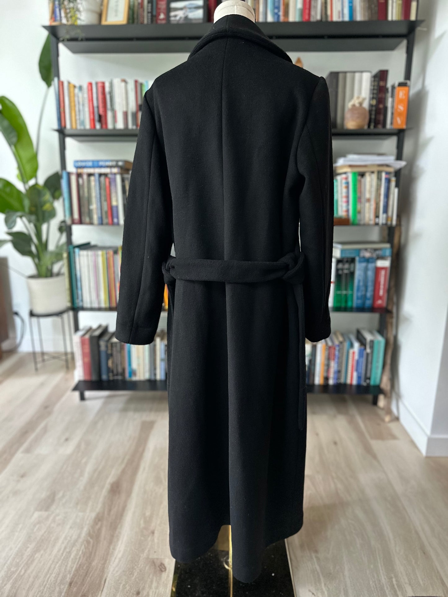 Reformation black wool Downing coat. Size Large
