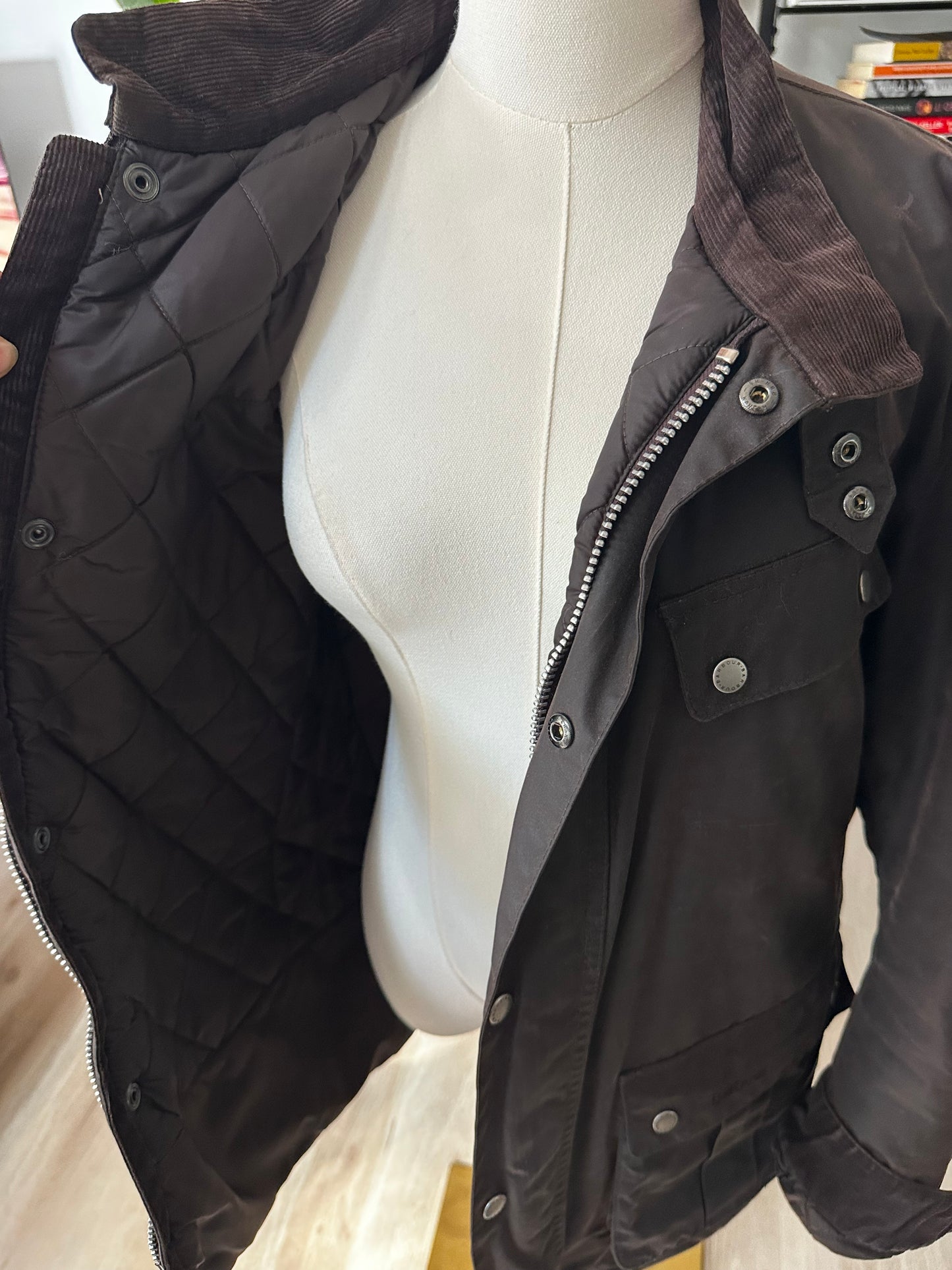 Barbour Duke cotton waxed jacket in brown. Made in Untied Kingdom