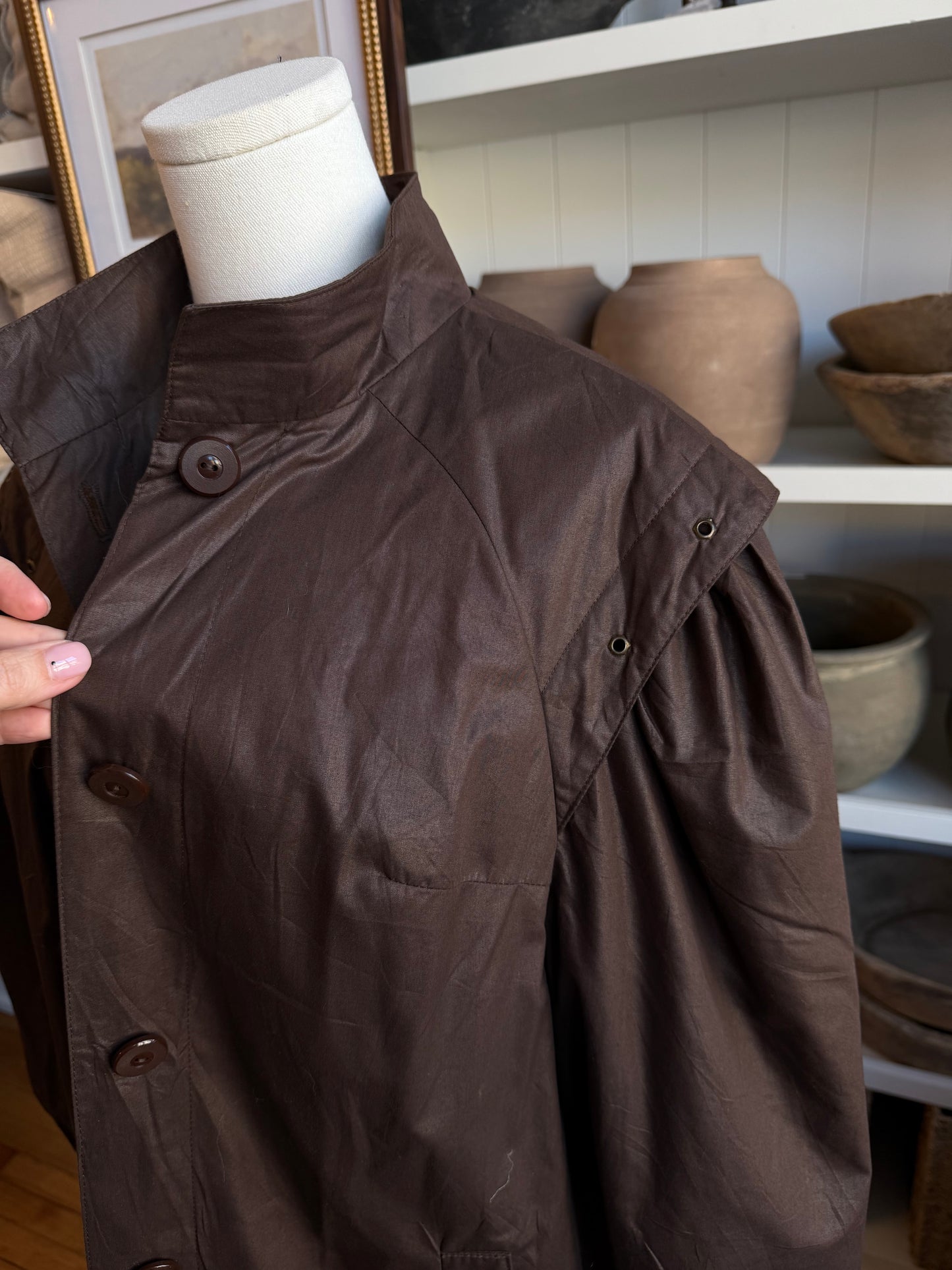 Vintage brown A line light weight coat #17