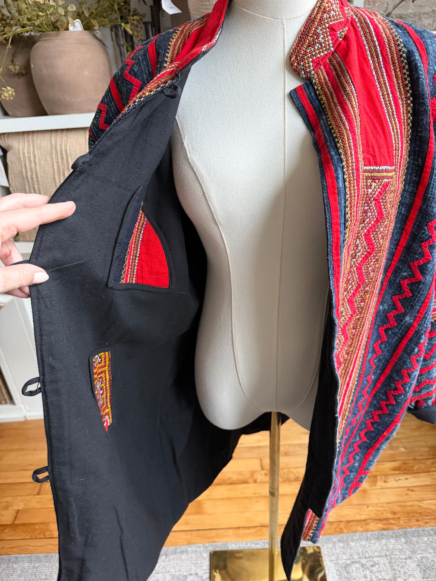 90s J Peterman reversible hemp/cotton jacket