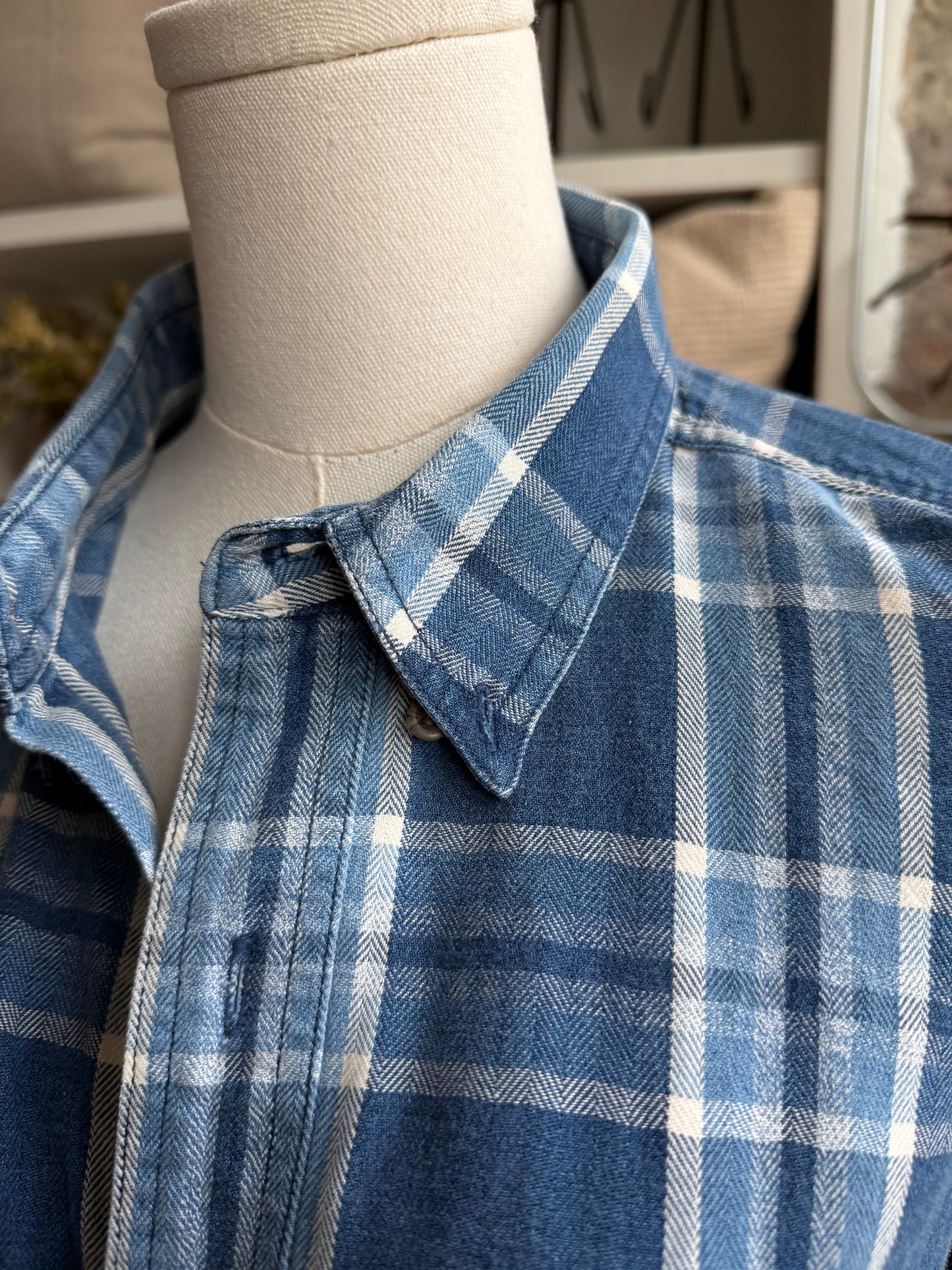 90s Croft and Barrow denim plaid button down