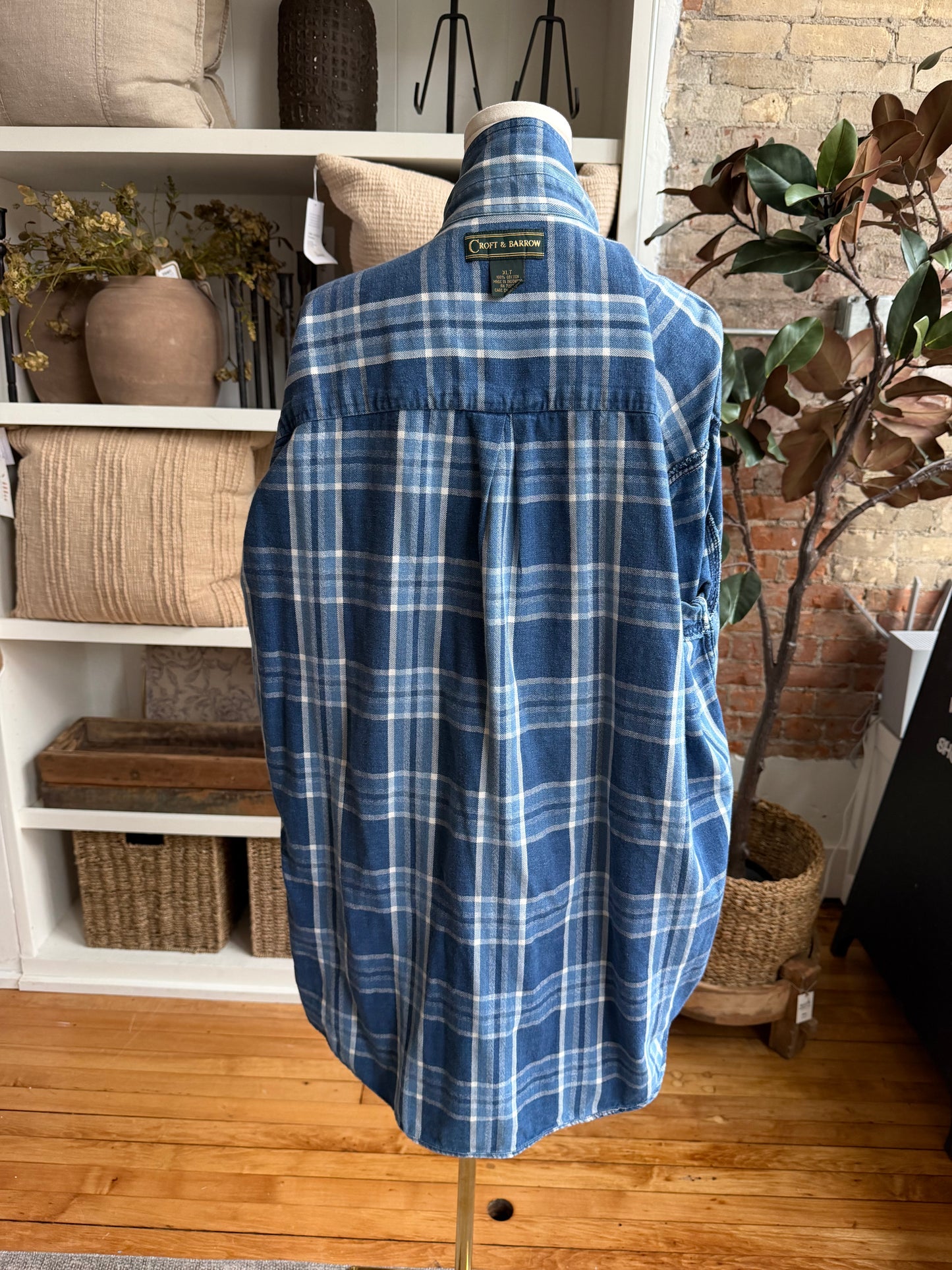 90s Croft and Barrow denim plaid button down