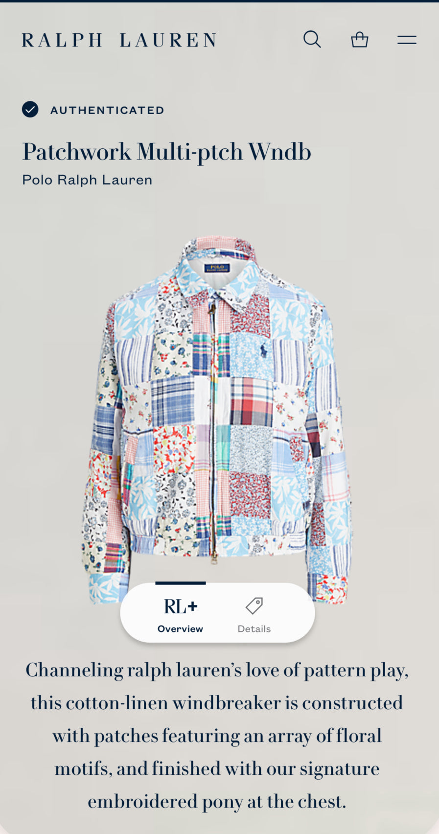 Polo Ralph Lauren cotton patchwork bomber