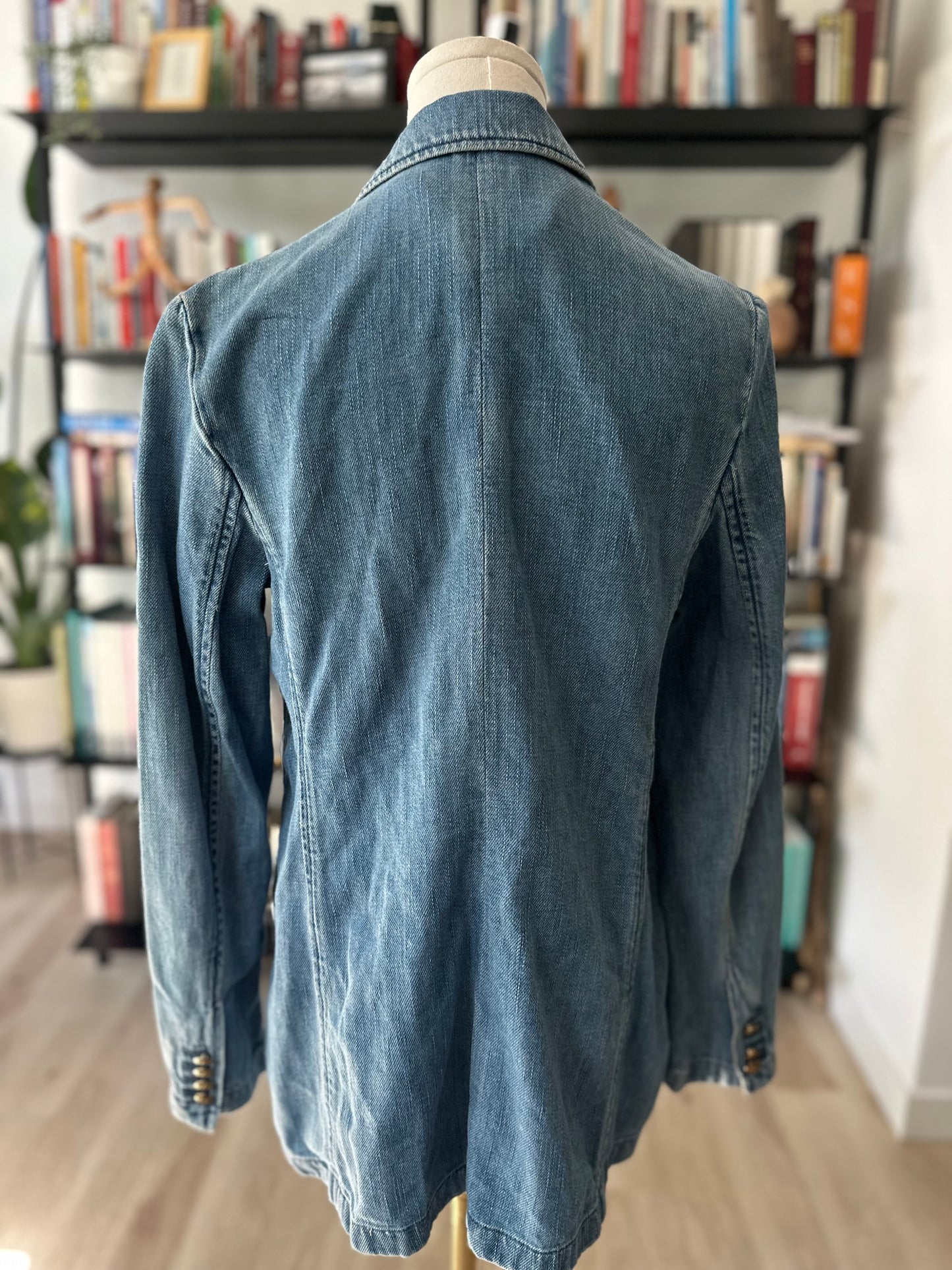 90s Lauren by Ralph Lauren denim double breasted blazer