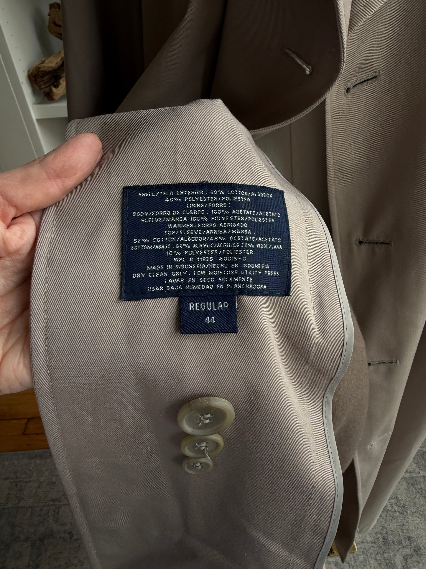 80s/90s Stafford khaki trench with zip out wool lining
