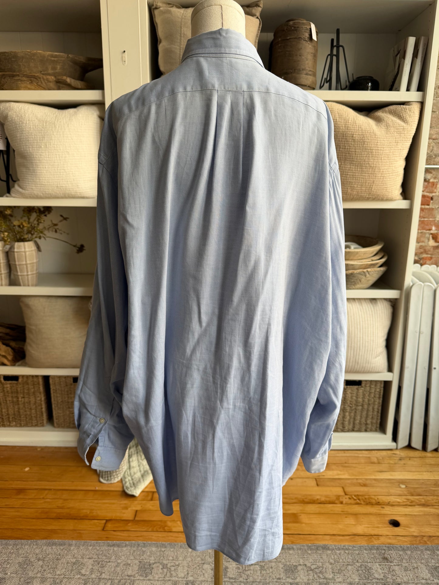 90s Ralph Lauren blue Yarmouth button down. Made in Hong Kong