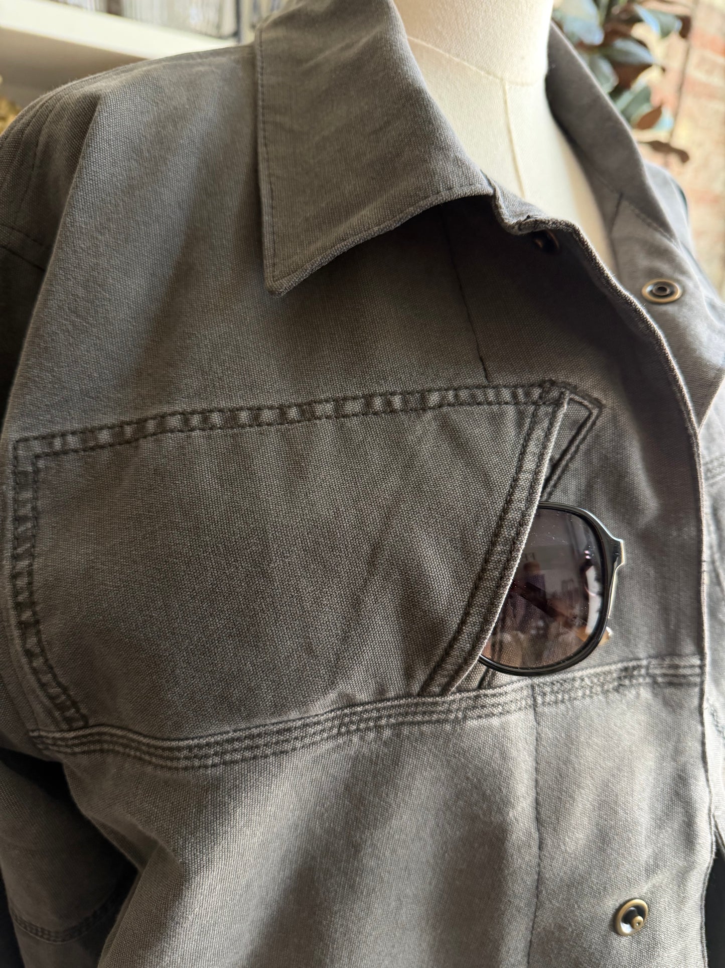 Gray Carhart Reworked Chore Coat. Size Medium