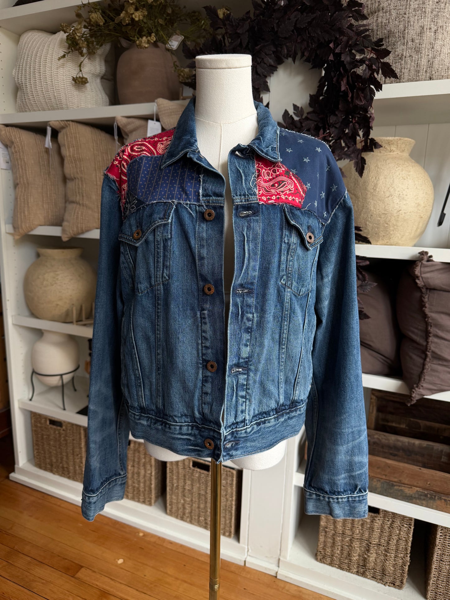 Polo Ralph Lauren patchwork denim jacket. Fits XS-M
