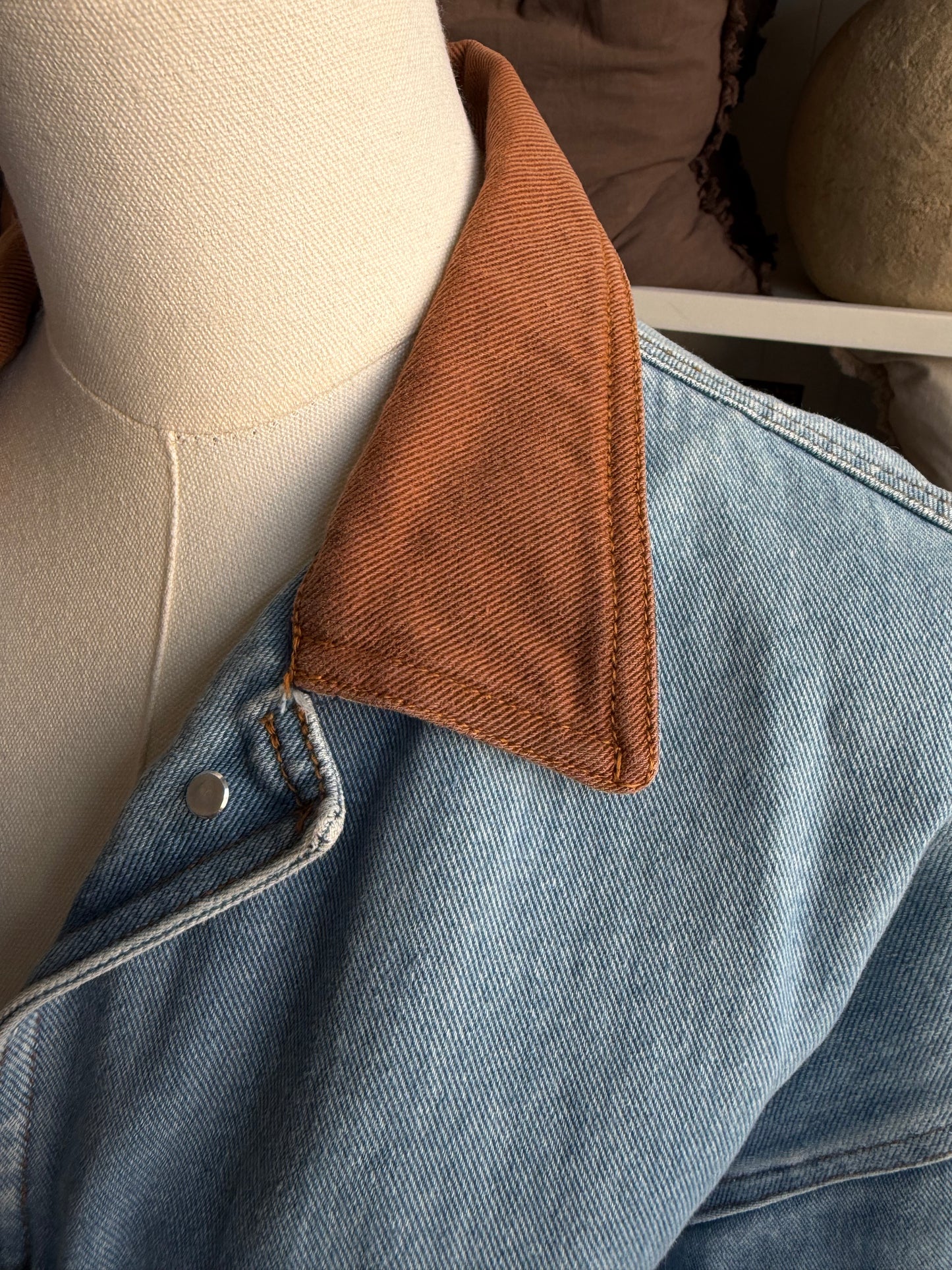 90s Sun Belt Denim chore coat. Fits XS-M