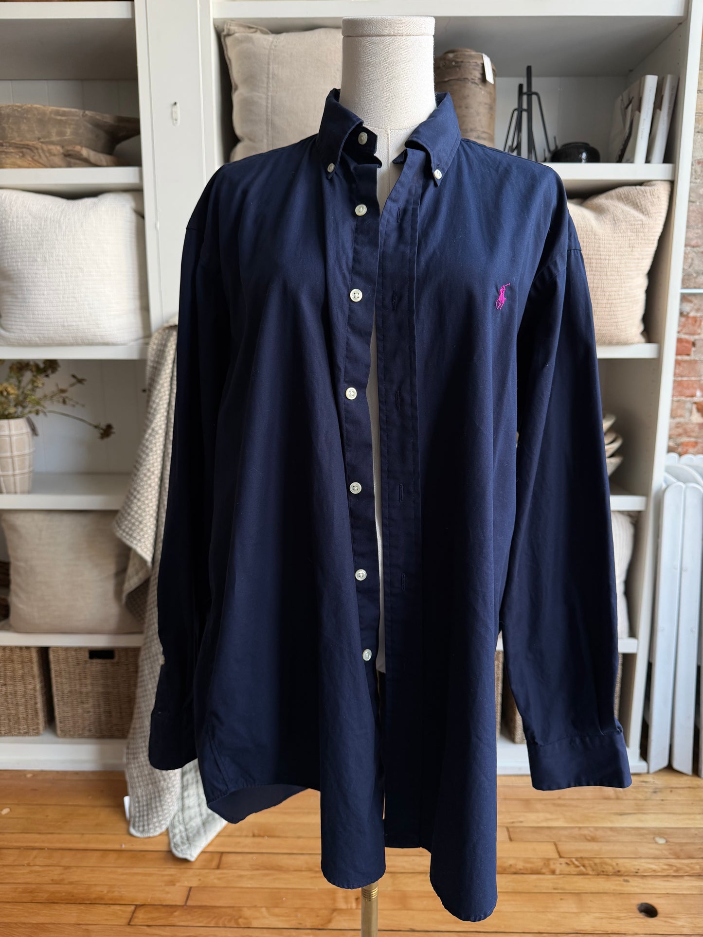90s Ralph Lauren navy button down