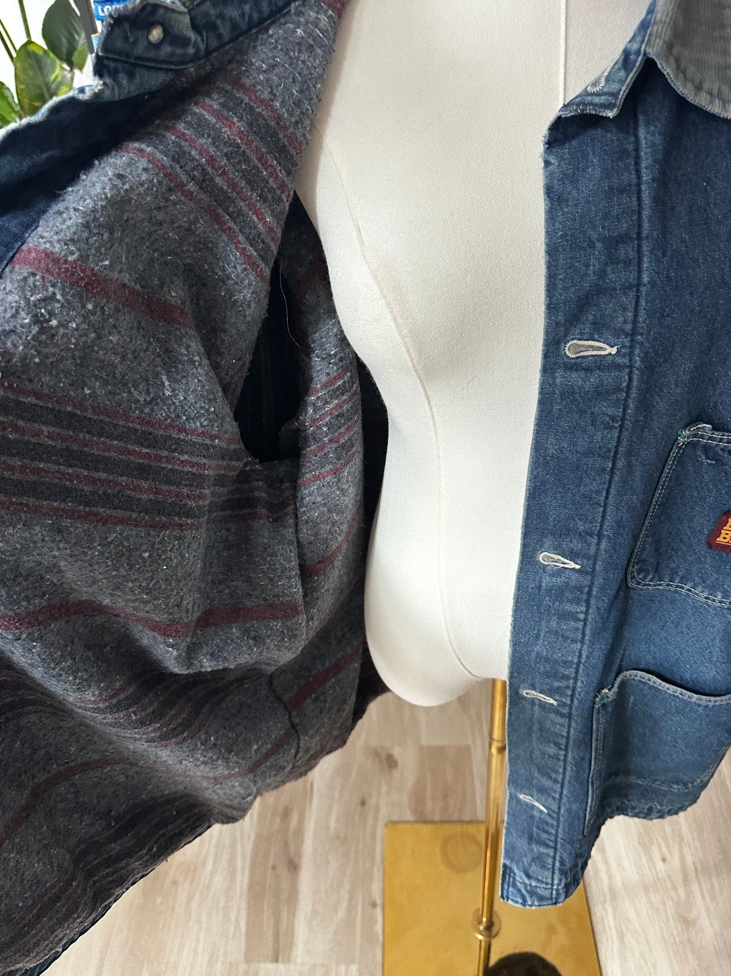 80s Big Ben denim blanket lined chore coat. Made in the USA
