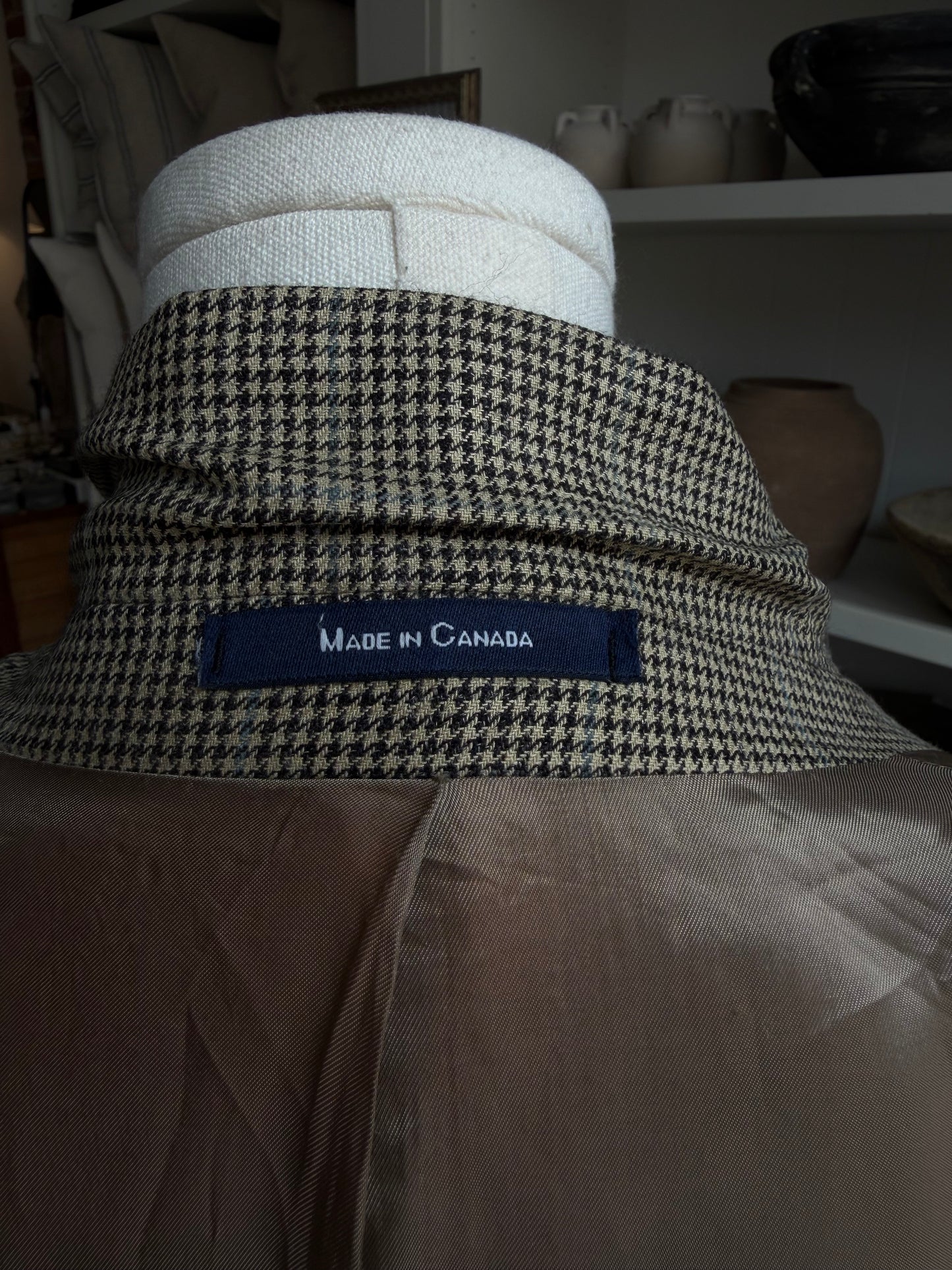 90s Chaps Ralph Lauren wool plaid blazer. Made in Canada