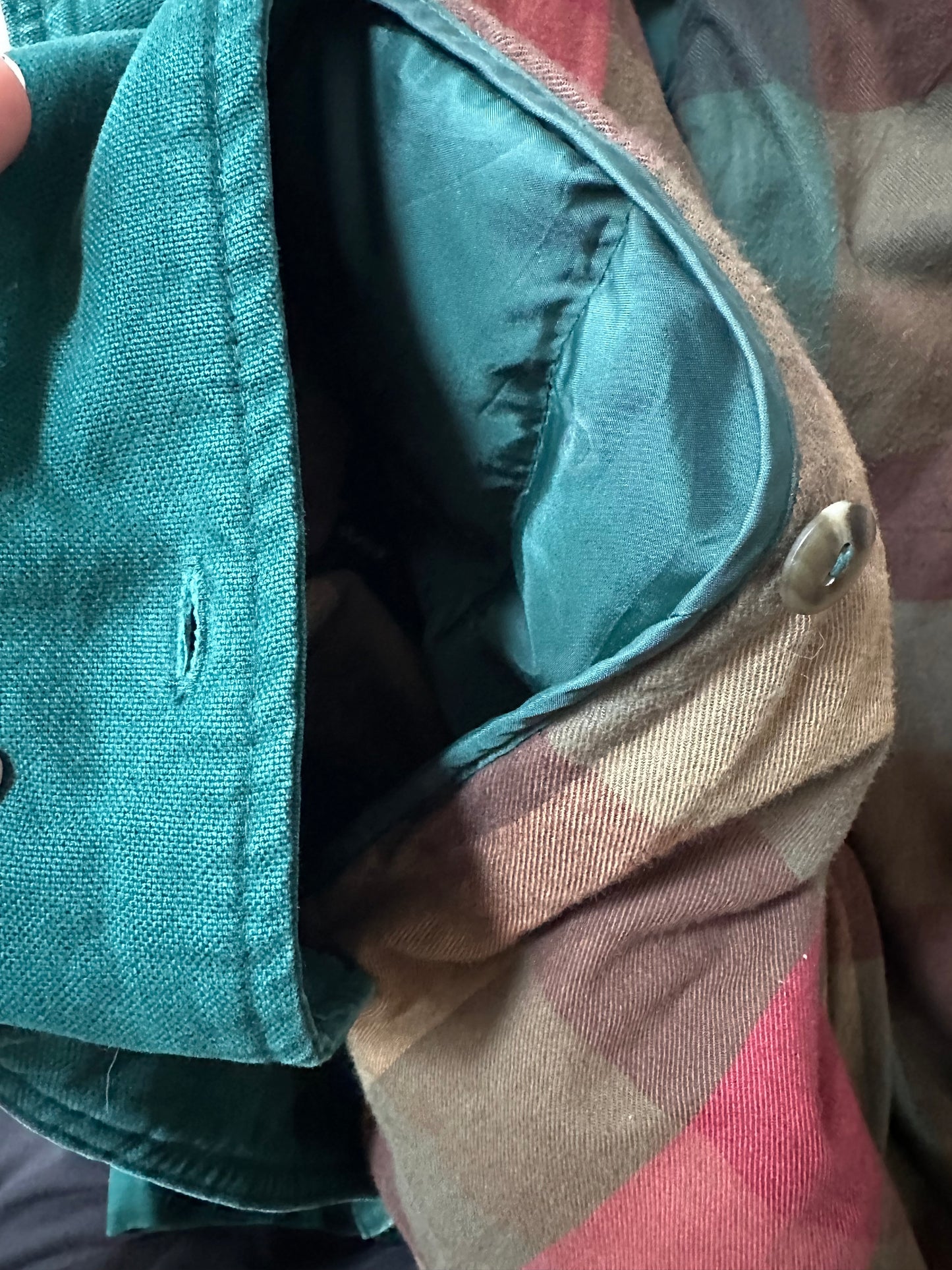 90s Eddie Bauer green barn coat with removable goose down liner. Made in Korea