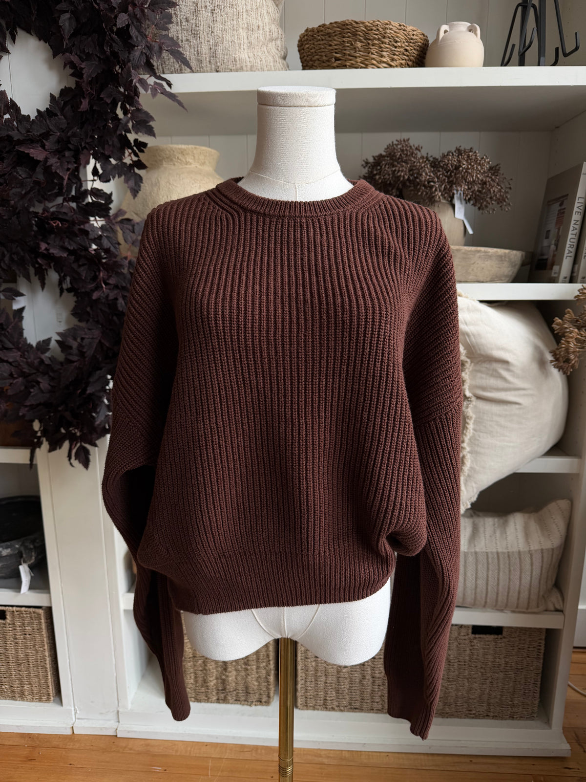 Reformation Brown cotton sweater. Size M