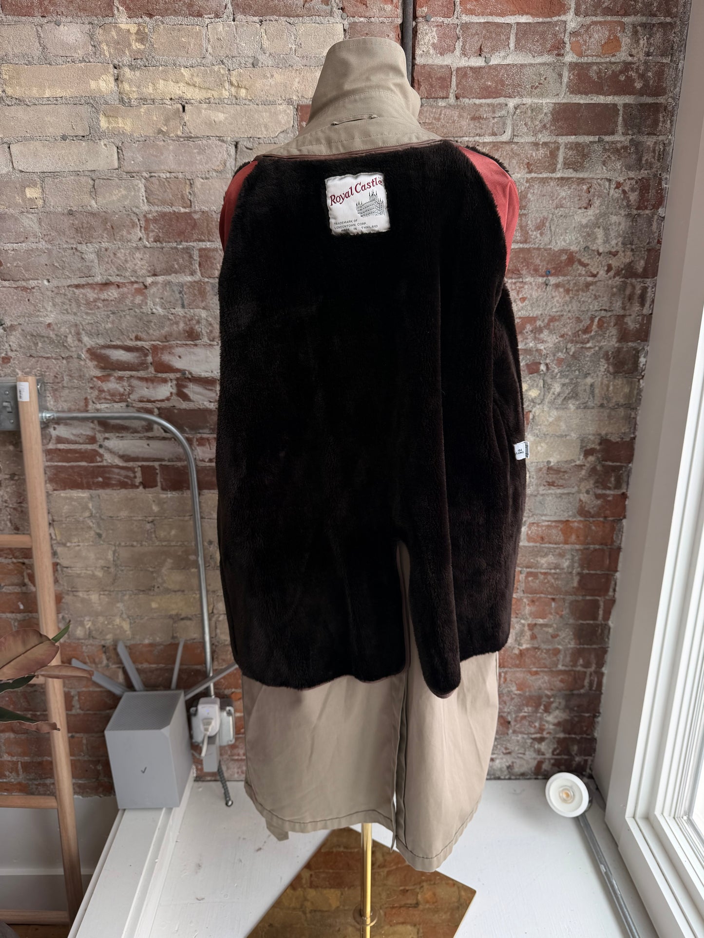 80s/90s Royal Castle short trench with zip out faux fur lining