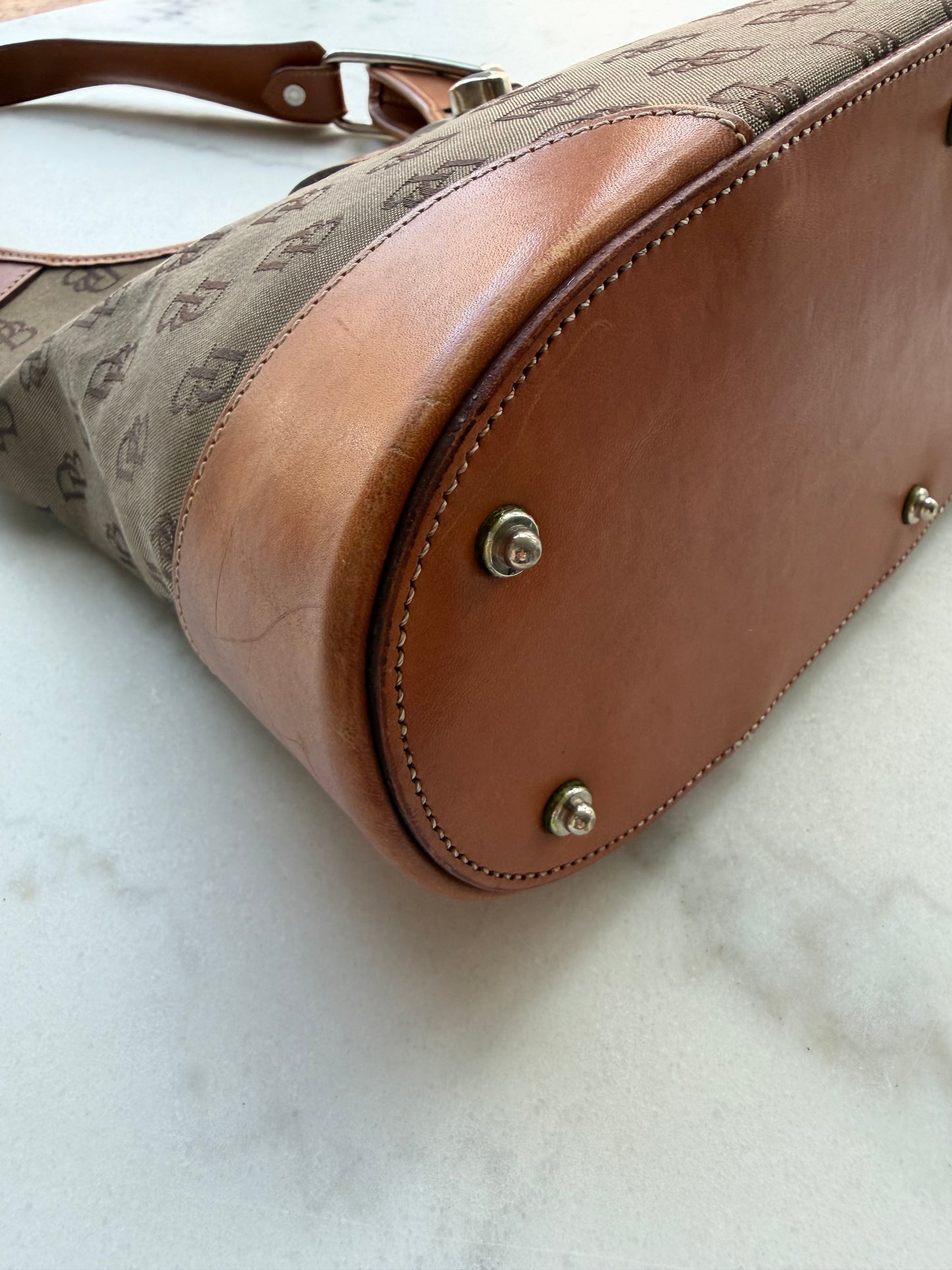 90s Dooney and Bourke monogram shoulder bag. Made in the USA