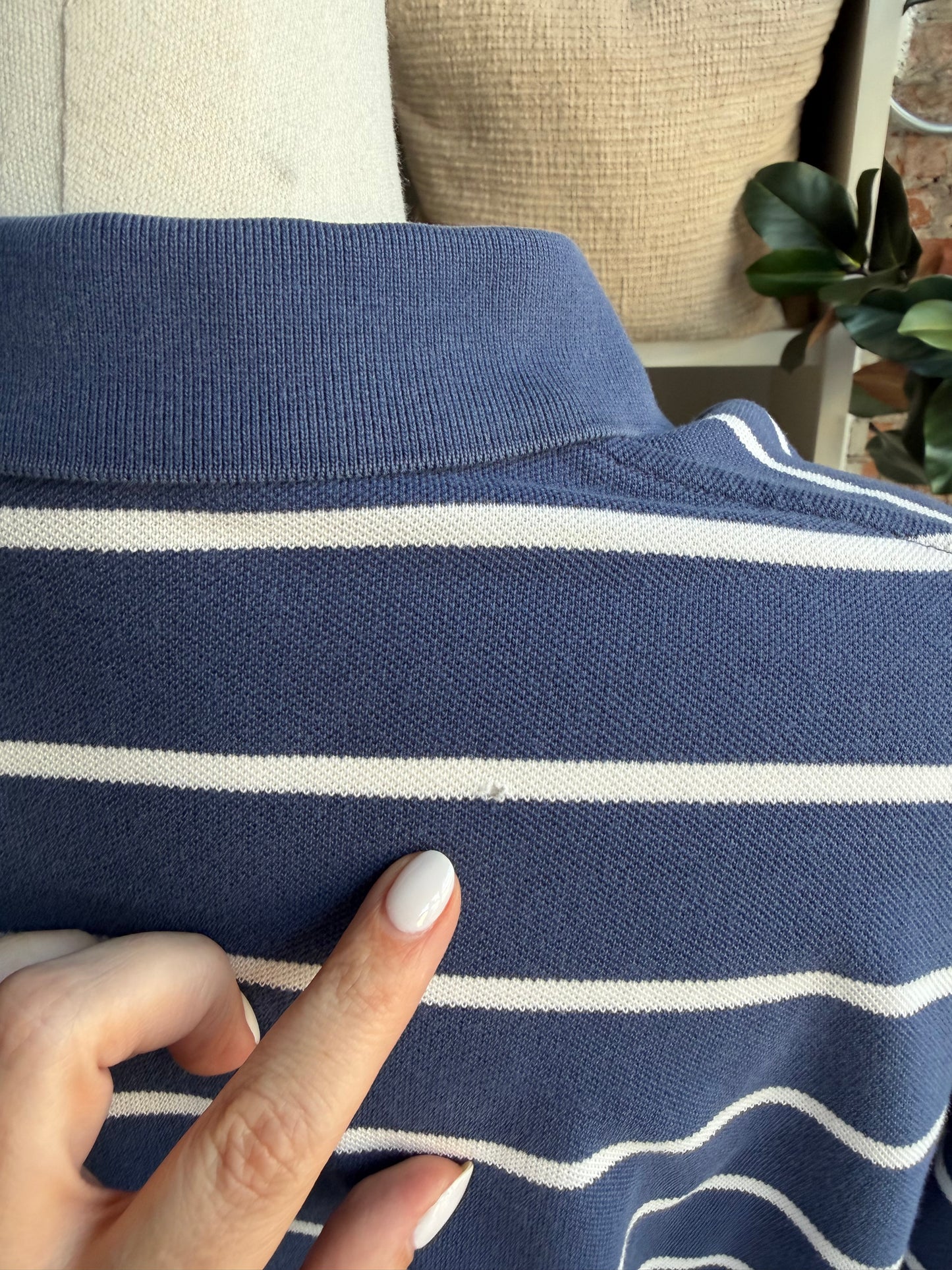 90s Polo Ralph Lauren blue stripe polo shirt
