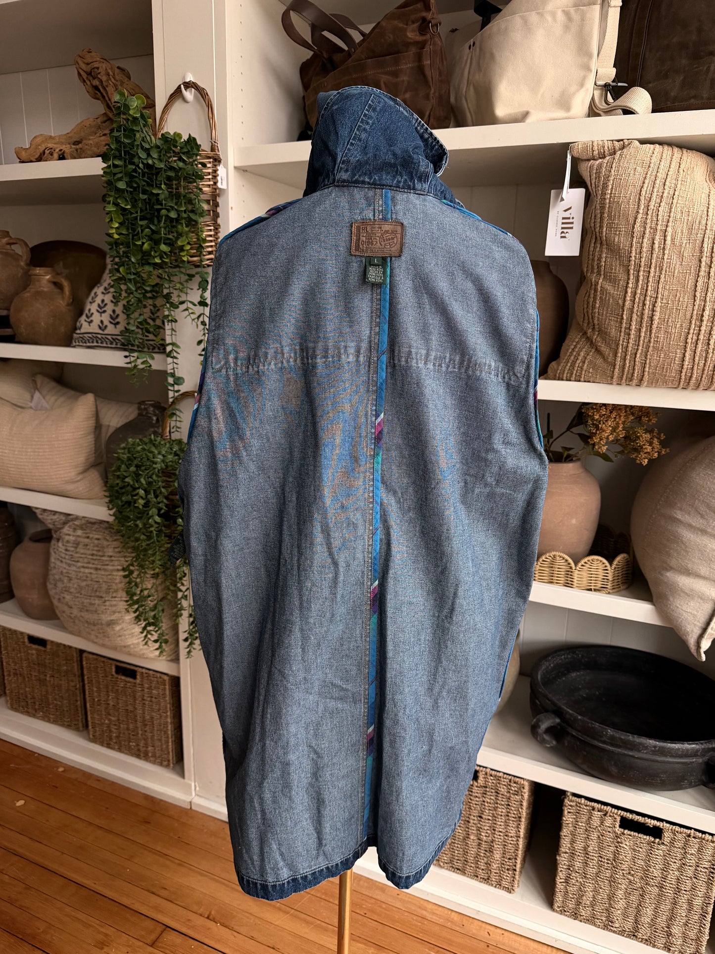 90s Lauren Jeans Co denim toggle coat. NWT. Made in Hong Kong