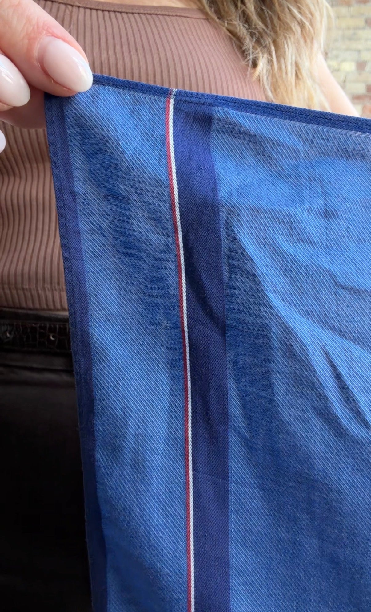 #8 Vintage Pierre Balmain blue cotton scarf