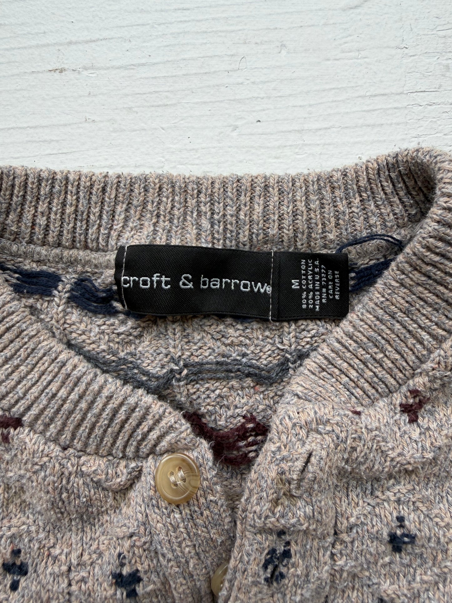 80s Croft and Barrow patterned cotton sweater. Made in the USA