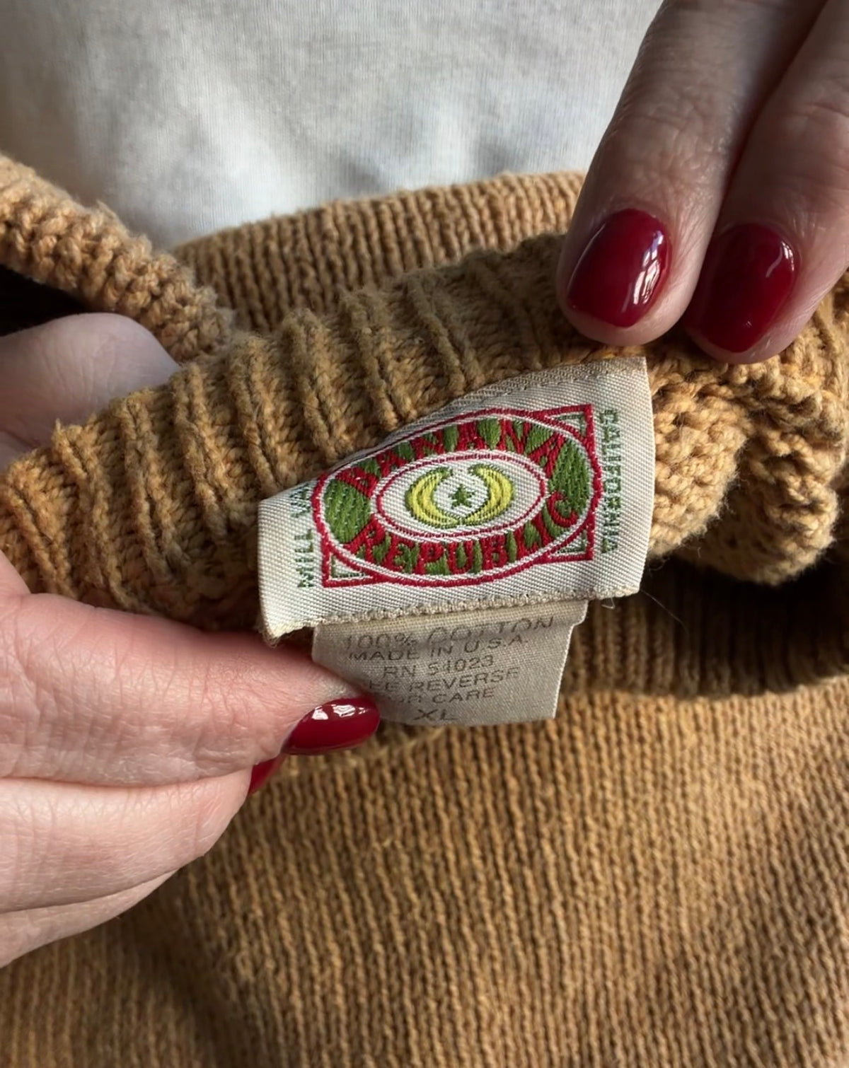 80s Banana Republic cotton sweater. Made in the USA