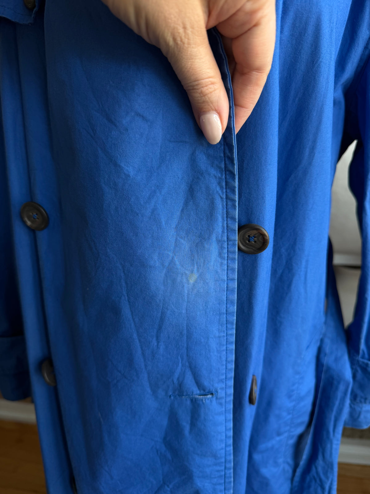 90s Ralph Lauren light weight blue trench. Fits M-XL
