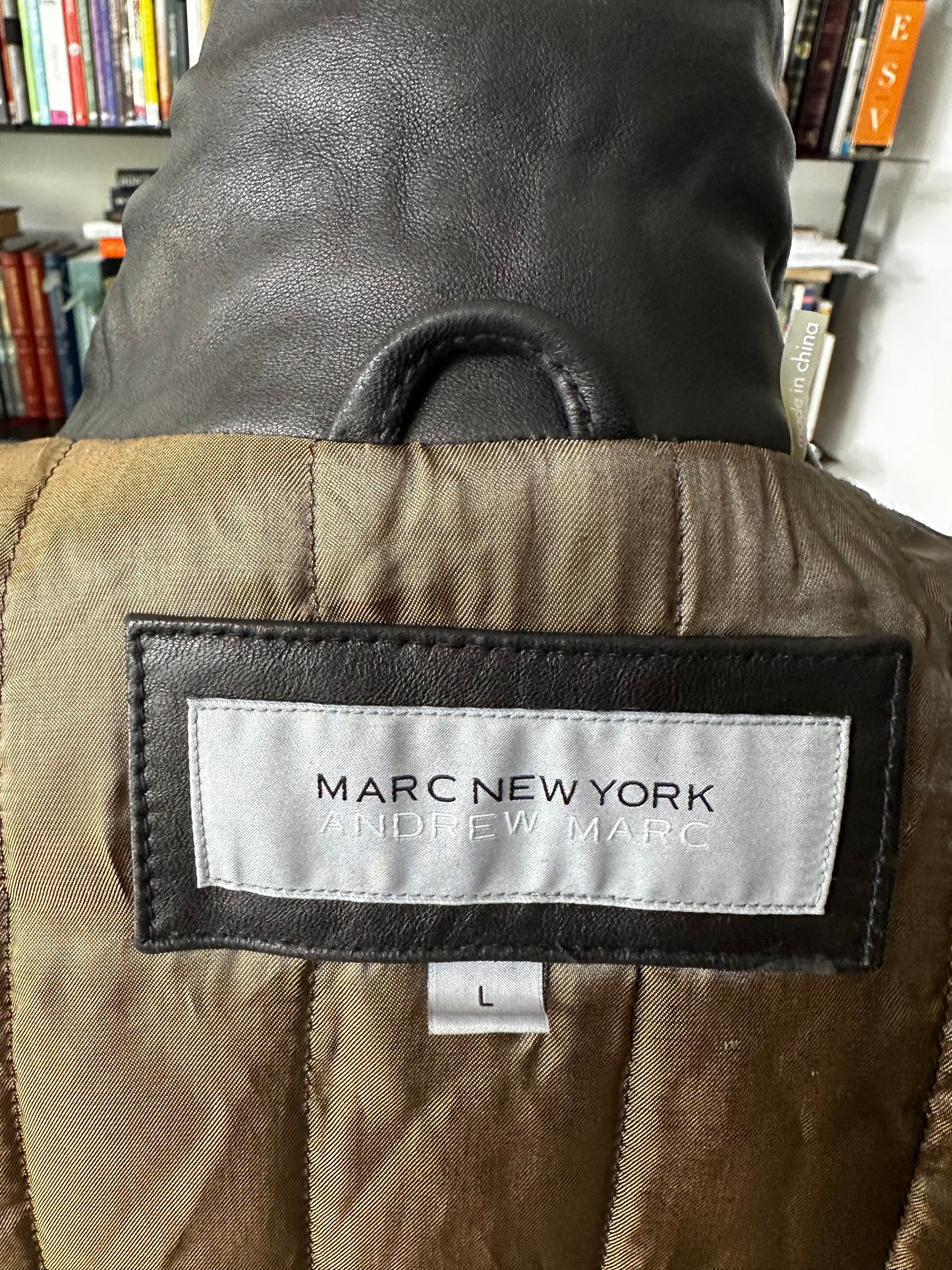 90s Andrew Marc black leather bomber