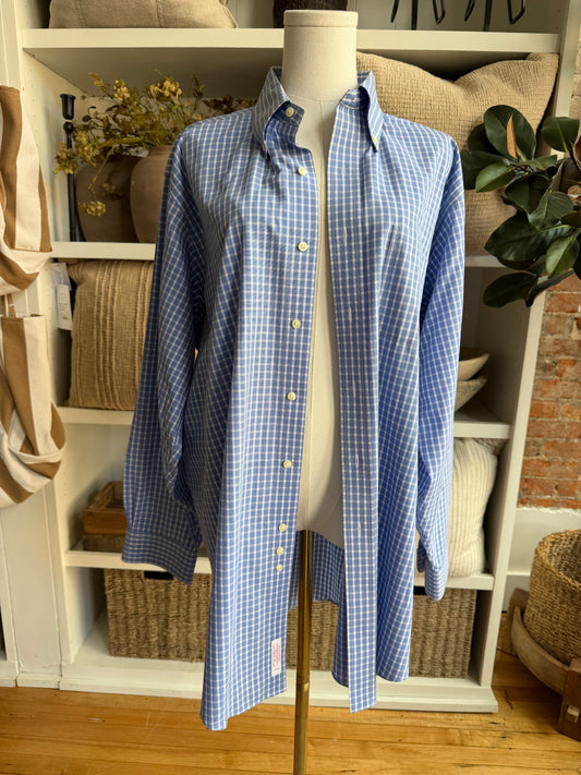 90s Brooks Brothers blue check poplin button down