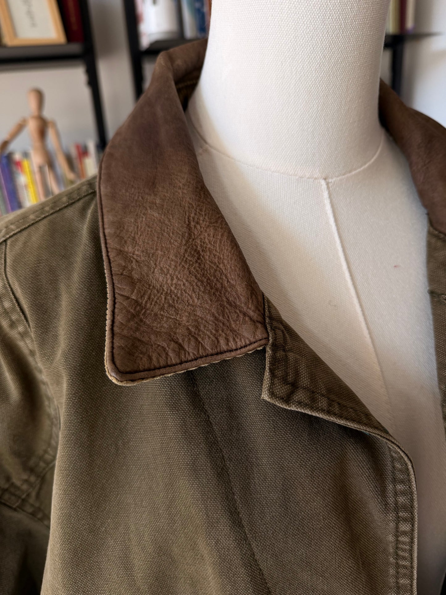 90s Banana Republic green barn coat. Made in Hong Kong