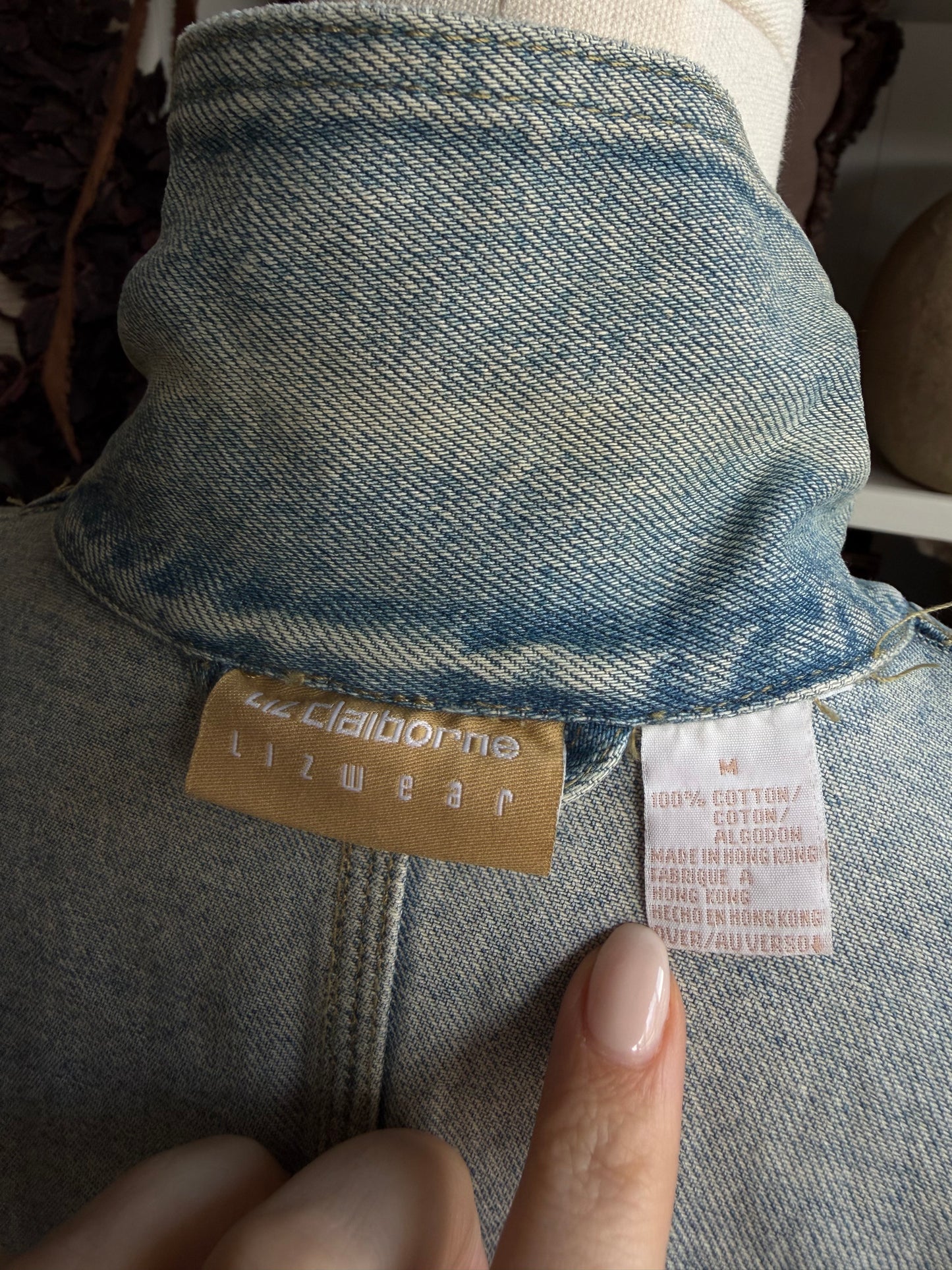 90s Liz Claiborne denim chore coat. Fits XS-M petite