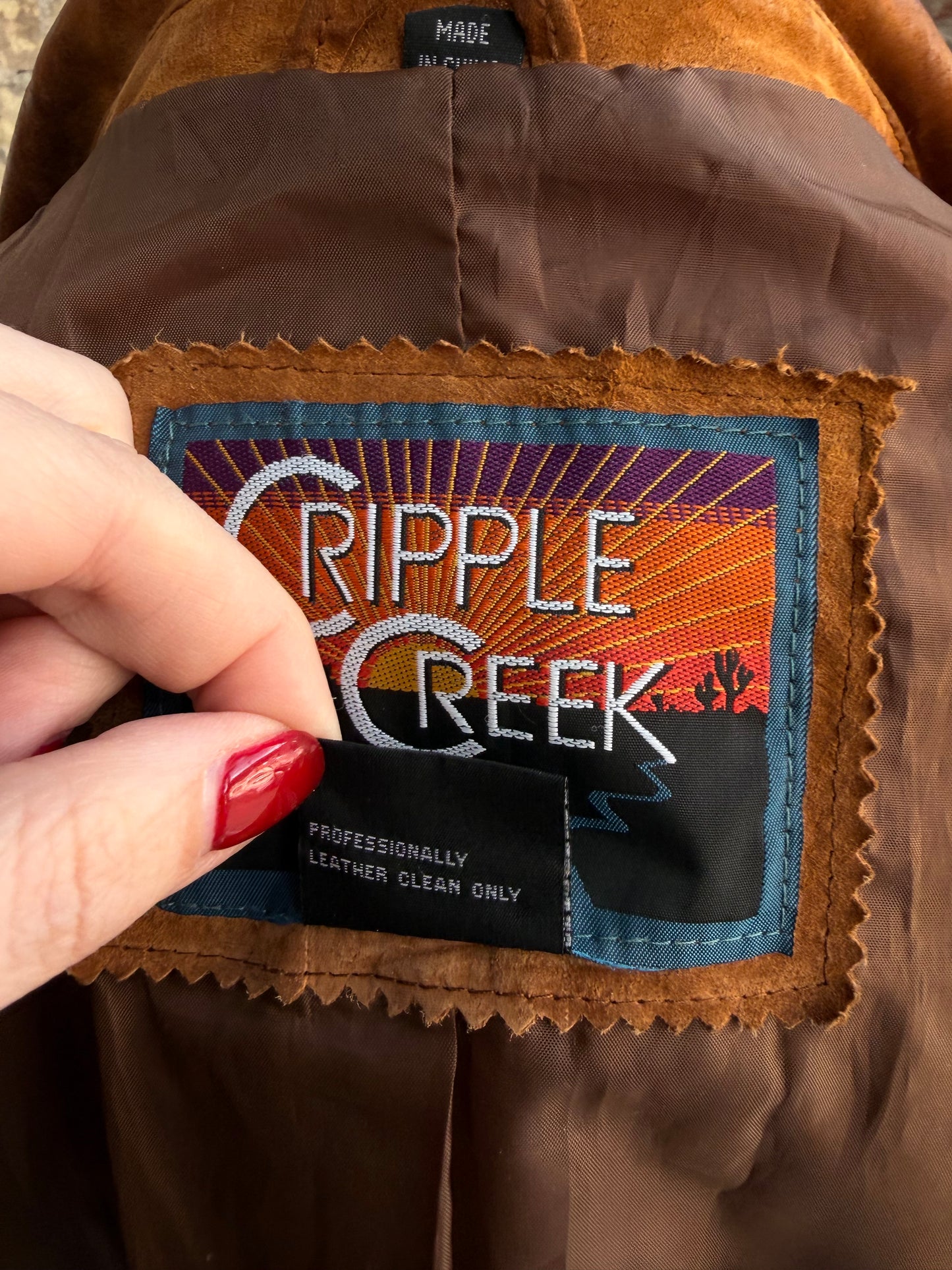 90s Cripple Creek suede fringe jacket